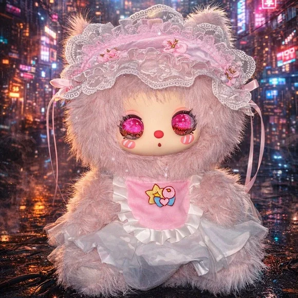 600% Liita Tea Time With My Girl secret pink liquid glitter eyes. Cream Paws